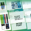Core Concepts Eco ReLoop brand guidelines spreads showing colour, typography and packaging applications in green