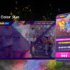 Core Concepts The Color Run case study showing festival participants covered in coloured powder beside the event website on a phone