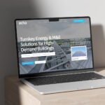 Core Concepts Design Echo website on a laptop, headed Turnkey Energy and M&E Solutions for High-Demand Buildings
