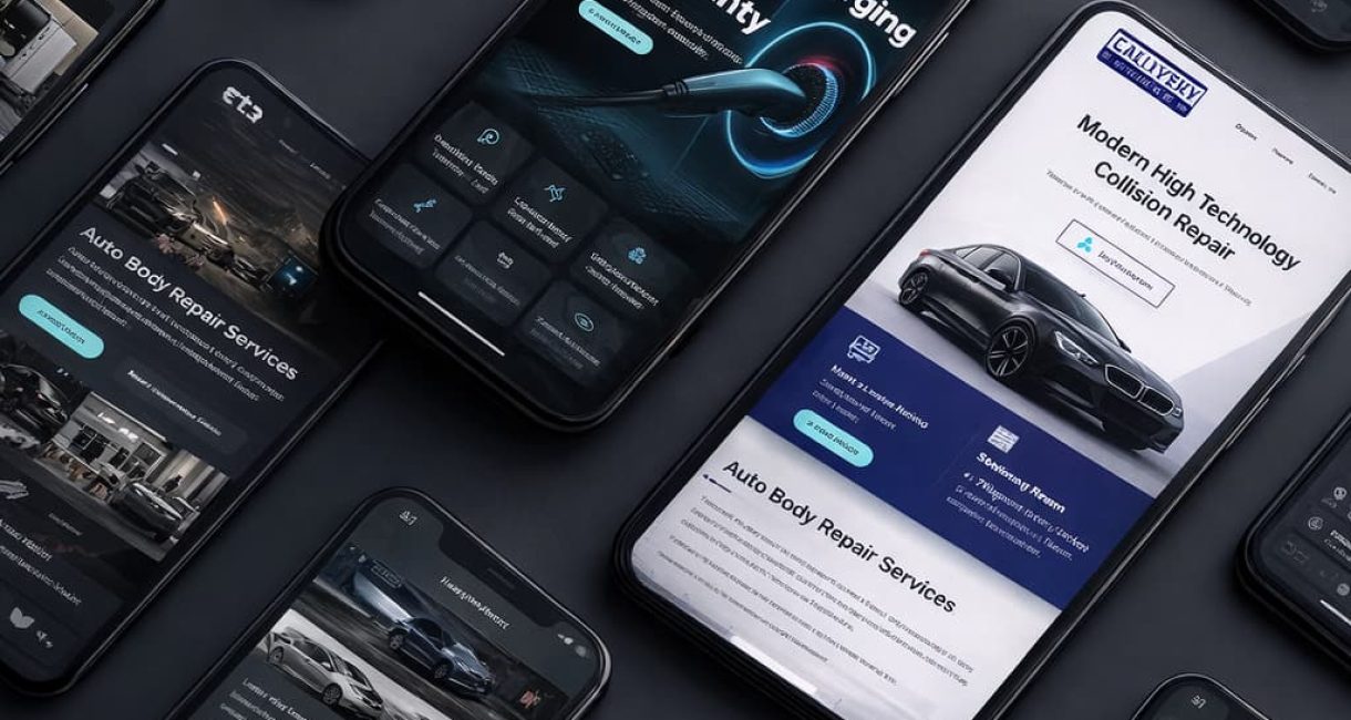 Grid of dark mobile app screens for an electric vehicle charging service